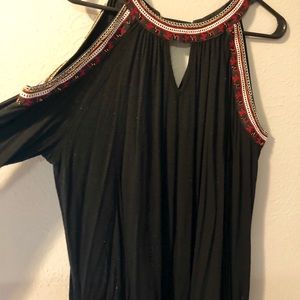Black cold shoulder top